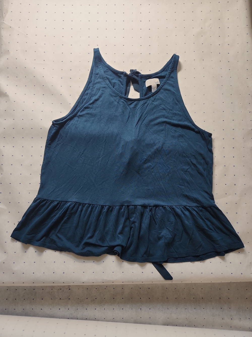 14th & Union Women’s Blue Peplum Tank Top Medium
